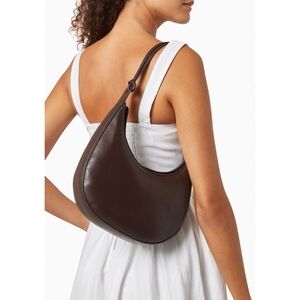 Reformation Medium Rosetta Shoulder Bag in Tobacco Brown Leather